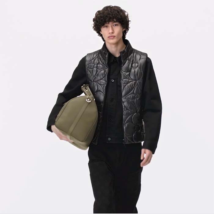 Louis Vuitton Unisex Keepall Bandoulière 50 Travel Bag Khaki LV Aerogram Cowhide Leather (1)