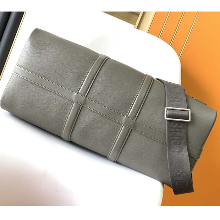 Louis Vuitton Unisex Keepall Bandoulière 50 Travel Bag Khaki LV Aerogram Cowhide Leather (7)