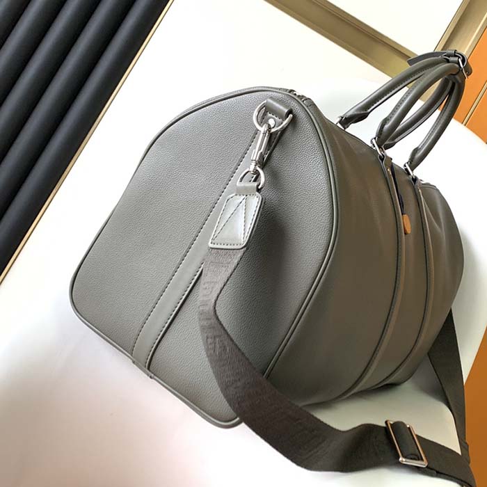 Louis Vuitton Unisex Keepall Bandoulière 50 Travel Bag Khaki LV Aerogram Cowhide Leather (8)