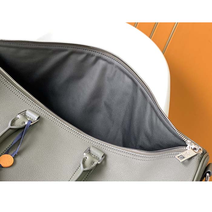 Louis Vuitton Unisex Keepall Bandoulière 50 Travel Bag Khaki LV Aerogram Cowhide Leather (9)