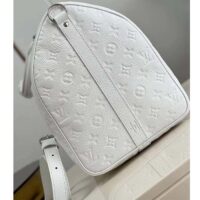 Louis Vuitton Unisex LV x YK Bandoulière Keepall 50 White Taurillon Monogram Cowhide Psychedelic Flower (9)