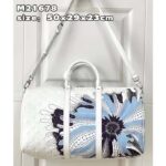 Louis Vuitton Unisex LV x YK Bandoulière Keepall 50 White Taurillon Monogram Cowhide Psychedelic Flower - immagine 2