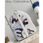 Louis Vuitton Unisex LV x YK Bandoulière Keepall 50 White Taurillon Monogram Cowhide Psychedelic Flower - immagine 4