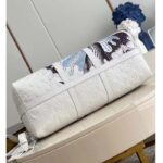 Louis Vuitton Unisex LV x YK Bandoulière Keepall 50 White Taurillon Monogram Cowhide Psychedelic Flower - immagine 5