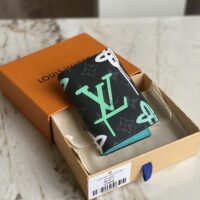 Louis Vuitton Unisex Pocket Organizer LV Graffiti Green Coated Canvas Cowhide Leather (1)