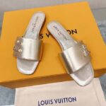 Louis Vuitton Women LV Shake Flat Mule Gold Metallic Lambskin Leather - Image 4