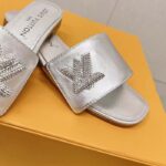 Louis Vuitton Women LV Shake Flat Mule Silver Metallic Lambskin Leather - Image 6