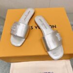 Louis Vuitton Women LV Shake Flat Mule Silver Metallic Lambskin Leather - Image 3