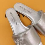 Louis Vuitton Women LV Shake Flat Mule Silver Metallic Lambskin Leather - Image 8