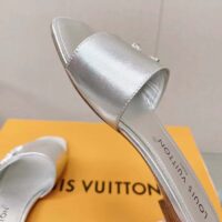 Louis Vuitton Women LV Shake Flat Mule Silver Metallic Lambskin Leather (7)