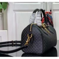 Louis Vuitton Women LV Speedy Bandouliere 20 Handbag Black Calfskin Double Zip (9)