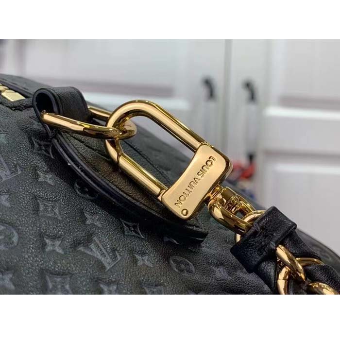 Louis Vuitton Women LV Speedy Bandouliere 20 Handbag Black Calfskin Double Zip (10)