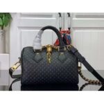 Louis Vuitton Women LV Speedy Bandouliere 20 Handbag Black Calfskin Double Zip - immagine 2