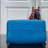 Louis Vuitton Women LV Speedy Bandouliere 20 Handbag Blue Calfskin Double Zip (9)