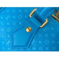 Louis Vuitton Women LV Speedy Bandouliere 20 Handbag Blue Calfskin Double Zip (9)