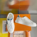 Louis Vuitton Women LV Time Out Sneaker Blue Mix Materials Monogram Flower - Image 8