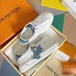 Louis Vuitton Women LV Time Out Sneaker Blue Mix Materials Monogram Flower - Image 3