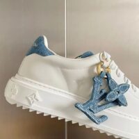 Louis Vuitton Women LV Time Out Sneaker Blue Mix Materials Monogram Flower (9)