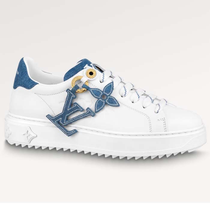 Louis Vuitton Women LV Time Out Sneaker Blue Mix Materials Monogram Flower