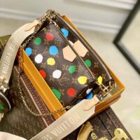 Louis Vuitton Women LV x YK Multi Pochette Accessoires Monogram Coated Canvas 3D Painted Dots (1)