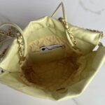 Chanel Women CC 22 Mini Handbag Shiny Calfskin Gold-Tone Metal Yellow - Image 9