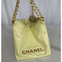 Chanel Women CC 22 Mini Handbag Shiny Calfskin Gold-Tone Metal Yellow (1)