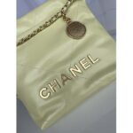 Chanel Women CC 22 Mini Handbag Shiny Calfskin Gold-Tone Metal Yellow - Image 8