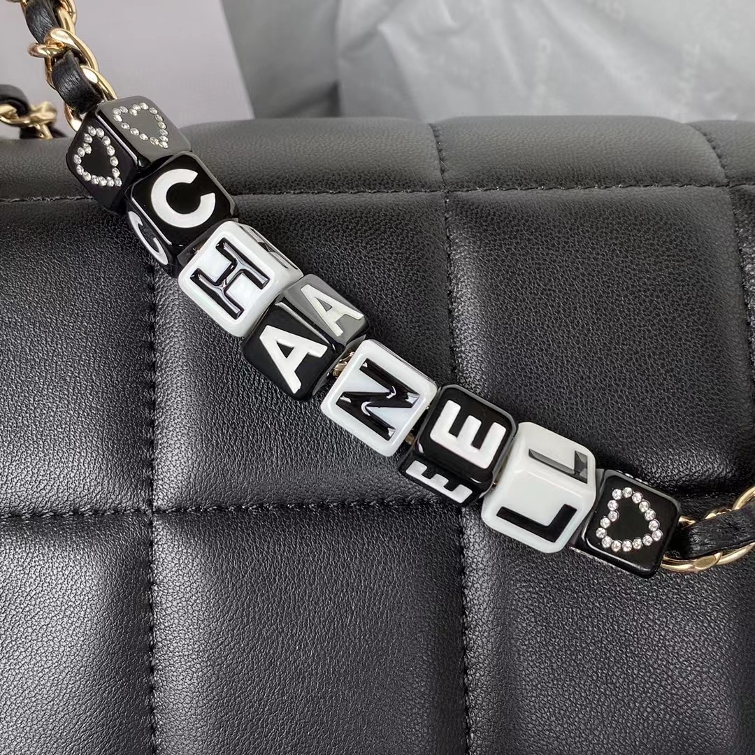 Chanel Women CC Small Flap Bag Grained Calfskin Gold Tone Metal Black (2)