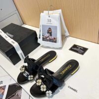 Chanel Women Mules Lambskin Black White 1.5 Cm Heel (8)