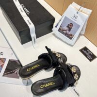 Chanel Women Mules Lambskin Black White 1.5 Cm Heel (8)