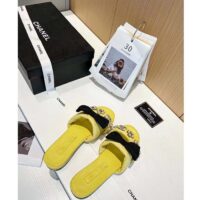 Chanel Women Mules Lambskin Yellow Black 1.5 Cm Heel (3)