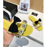 Chanel Women Mules Lambskin Yellow Black 1.5 Cm Heel (3)