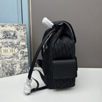 Dior Unisex CD Saddle Backpack Black Dior Oblique Jacquard Grained Calfskin (1)