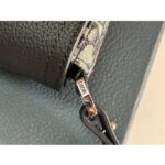 Dior Unisex CD Saddle Pouch Strap Beige Black Oblique Jacquard Black Grained Calfskin - Image 9