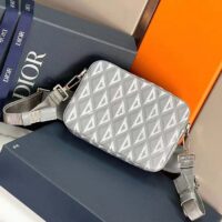 Dior Unisex CD Safari Bag with Strap Dior Gray CD Diamond Canvas (4)