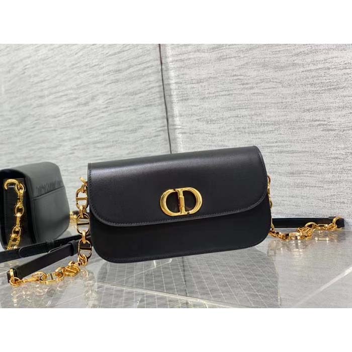 Dior Women CD 30 Montaigne Avenue Bag Black Box Calfskin (5)