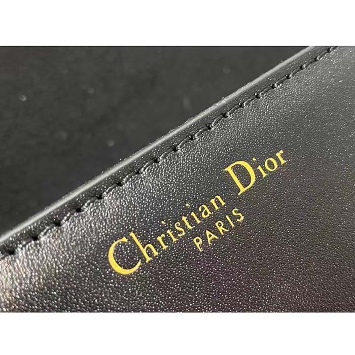 Dior Women CD 30 Montaigne Avenue Bag Black Box Calfskin (7)