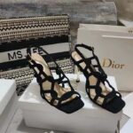 Dior Women CD D-Fame Heeled Sandal Black Suede Calfskin - Image 2