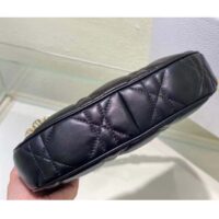 Dior Women CD Lounge Bag Black Supple Macrocannage Lambskin (10)