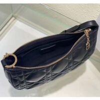 Dior Women CD Lounge Bag Black Supple Macrocannage Lambskin (10)