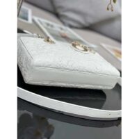 Dior Women CD Medium D-Joy Bag Latte Quilted-Effect Lambskin Ornamental Motif (1)