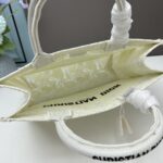 Dior Women CD Medium Dior Book Tote White Multicolor D-Lace Embroidery Macramé - Image 7