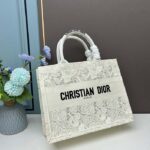 Dior Women CD Medium Dior Book Tote White Multicolor D-Lace Embroidery Macramé - Image 2