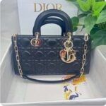 Dior Women CD Medium Lady D-Joy Bag Black Cannage Lambskin – Image 2