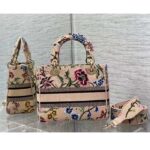 Dior Women CD Medium Lady D-Lite Bag Multicolor Raffia Embroidered Petites Fleurs - immagine 5