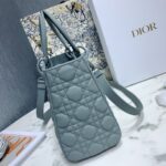 Dior Women CD Medium Lady Dior Bag Horizon Blue Cannage Lambskin – Bild 4