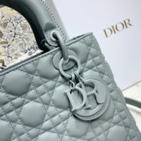 Dior Women CD Medium Lady Dior Bag Horizon Blue Cannage Lambskin (1)
