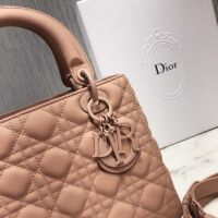 Dior Women CD Medium Lady Dior Bag Warm Taupe Cannage Lambskin (1)