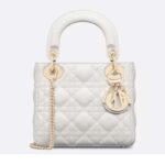 Dior Women CD Mini Lady Dior Bag Latte Cannage Lambskin