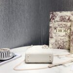 Dior Women CD Mini Lady Dior Bag Latte Cannage Lambskin - Bild 4